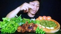 MUKBANG ASMR | LALAP JENGKOL MUDA   SAMBAL RAWIT IJO   AYAM BAKAR | INDONESIAN FOOD | ASMR INDONESIA