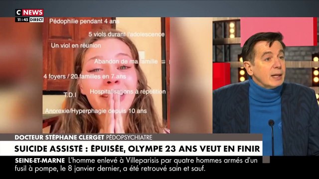Le Dr Clerget répond dans Morandini Live à l'influenceuse de 23 ans qui veut avoir recours au suicide assisté: Il ne faut pas aller jusque là. Il y a des solutions - VIDEO