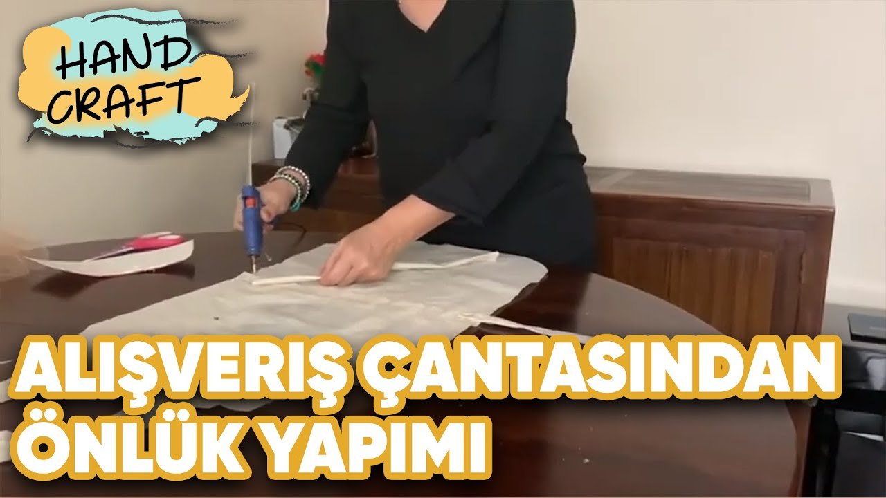 Alışveriş çantasından önlük yapımı - How to make apron from shopping bag | Handcraft TV Zeliha Sunal