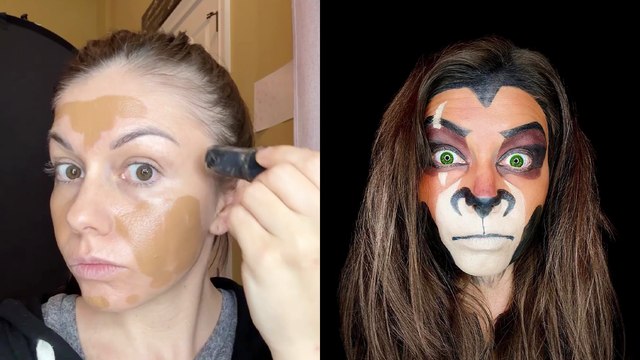 Makeup artist brilliantly transforms herself into the Scar from Lion King!