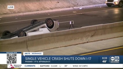 I-17 shut down near Jefferson Street after deadly rollover crash