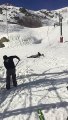 Skier Can't Quite Get the Hang of the Lift