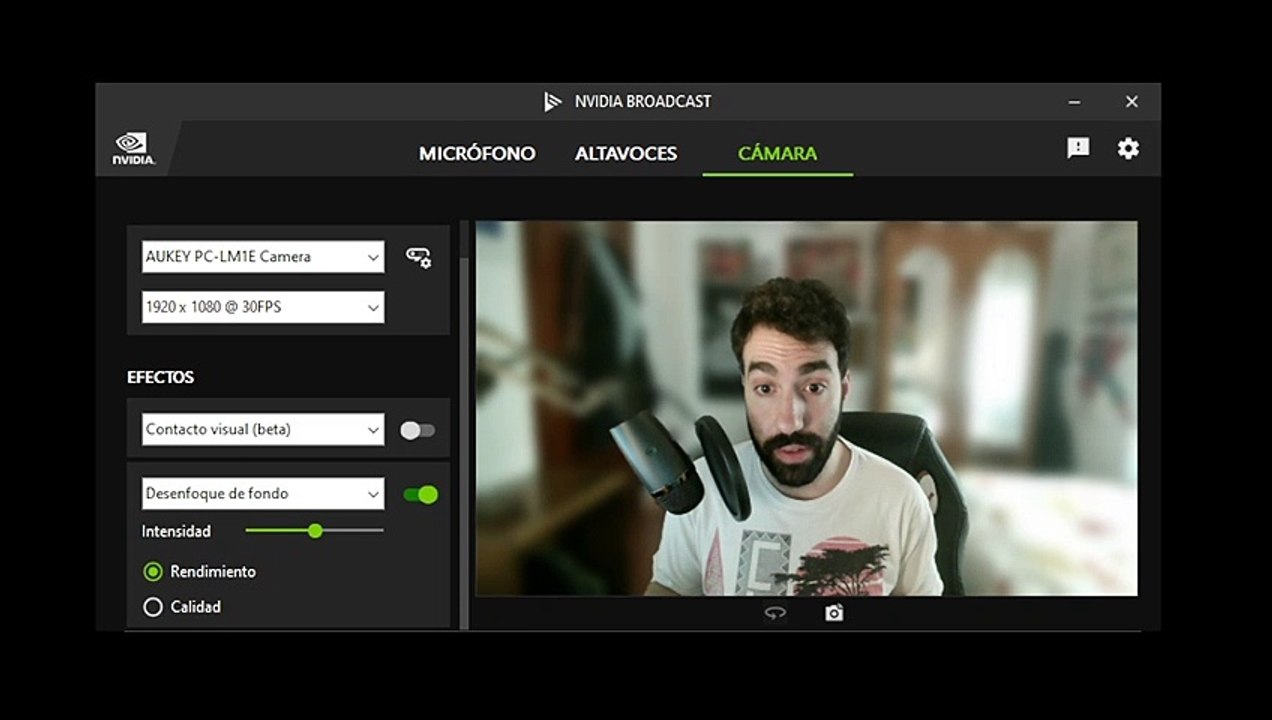 Contacto visual - NVIDIA Broadcast