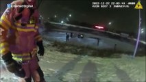 Espectacular rescate in extremis de una conductora en un lago helado de EEUU
