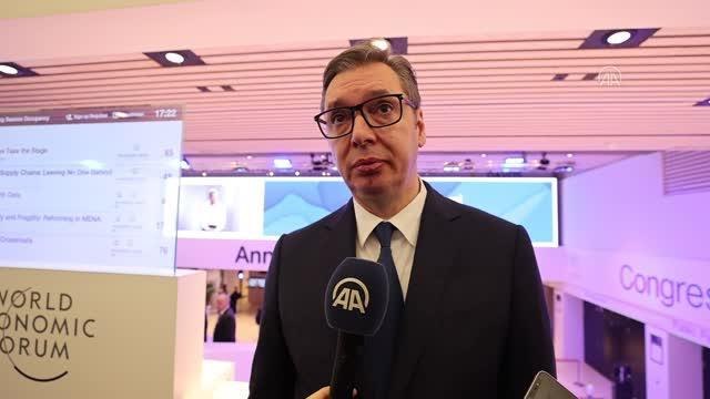 Sırbistan Cumhurbaşkanı Vucic, Dünya Ekonomik Forumu'nda AA'ya konuştu