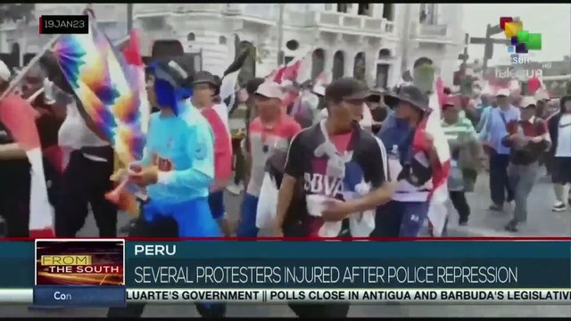 Violent police repression of demonstrators in Peru