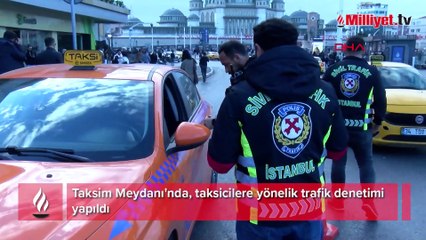 Taksim'de taksicilere denetim! Belgeleri tek tek incelendi