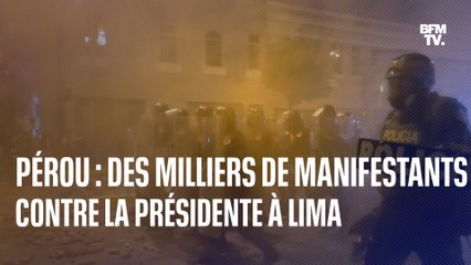 Pérou: des milliers de manifestants contre la présidente à Lima, heurts dans le centre-ville