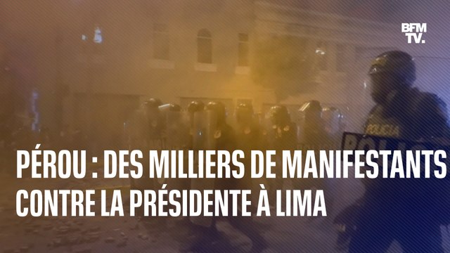 Pérou: des milliers de manifestants contre la présidente à Lima, heurts dans le centre-ville