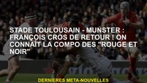 Stade Toulousain - Munster: François Cros en retour! Nous connaissons la composition de 