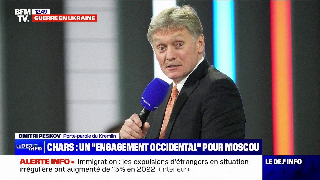 Livraison de chars à l'Ukraine: le porte-parole du Kremlin dénonce une "implication directe [des Occidentaux] dans le conflit"
