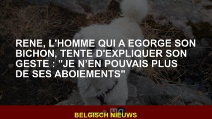 René, l'homme qui a massacré son Bichon, essaie d'expliquer son geste: "Je ne pouvais plus ses aboie