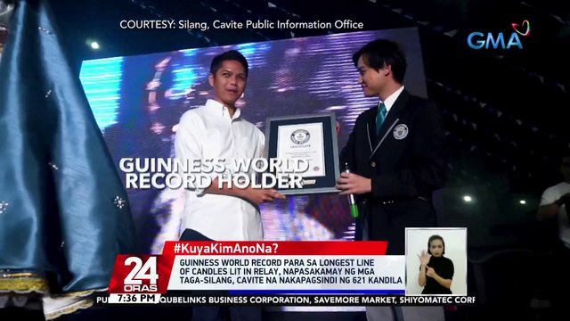 Guinness World Record para sa Longest line of candles lit in relay, napasakamay ng mga taga-Silang, Cavite na nakapagsindi ng 621 kandila | 24 Oras