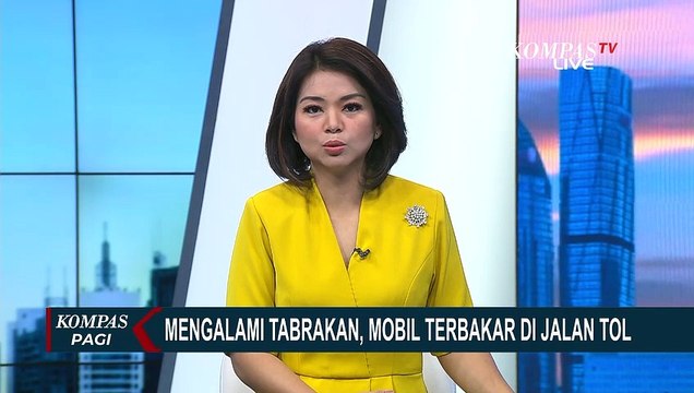 Terlibat Tabrakan, Sebuah Mobil Terbakar di Tol Dalam Kota Semanggi, 1 Unit Mobil Damkar Dikerahkan