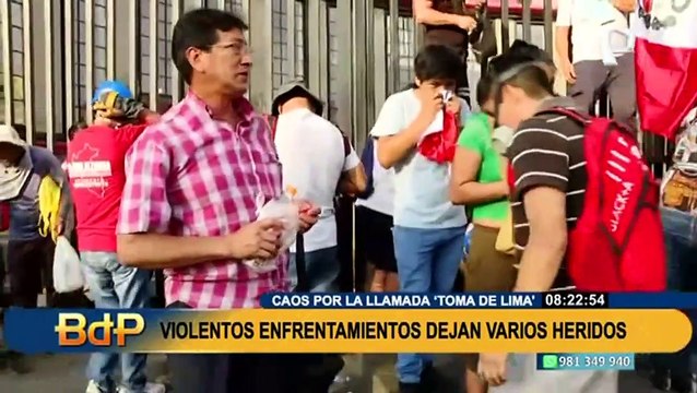 Con piedras y palos: manifestantes se enfrentaron a la Policía
