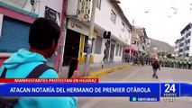 Huaraz: vándalos atacan notaría de la familia de premier Alberto Otárola