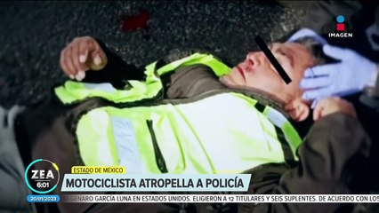 Motociclista atropella a policía de tránsito en la México-Pachuca