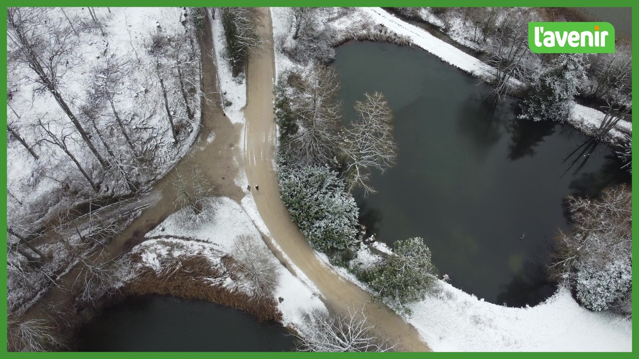 Le Brabant wallon vu du ciel : Le domaine de La Hulpe sous la neige