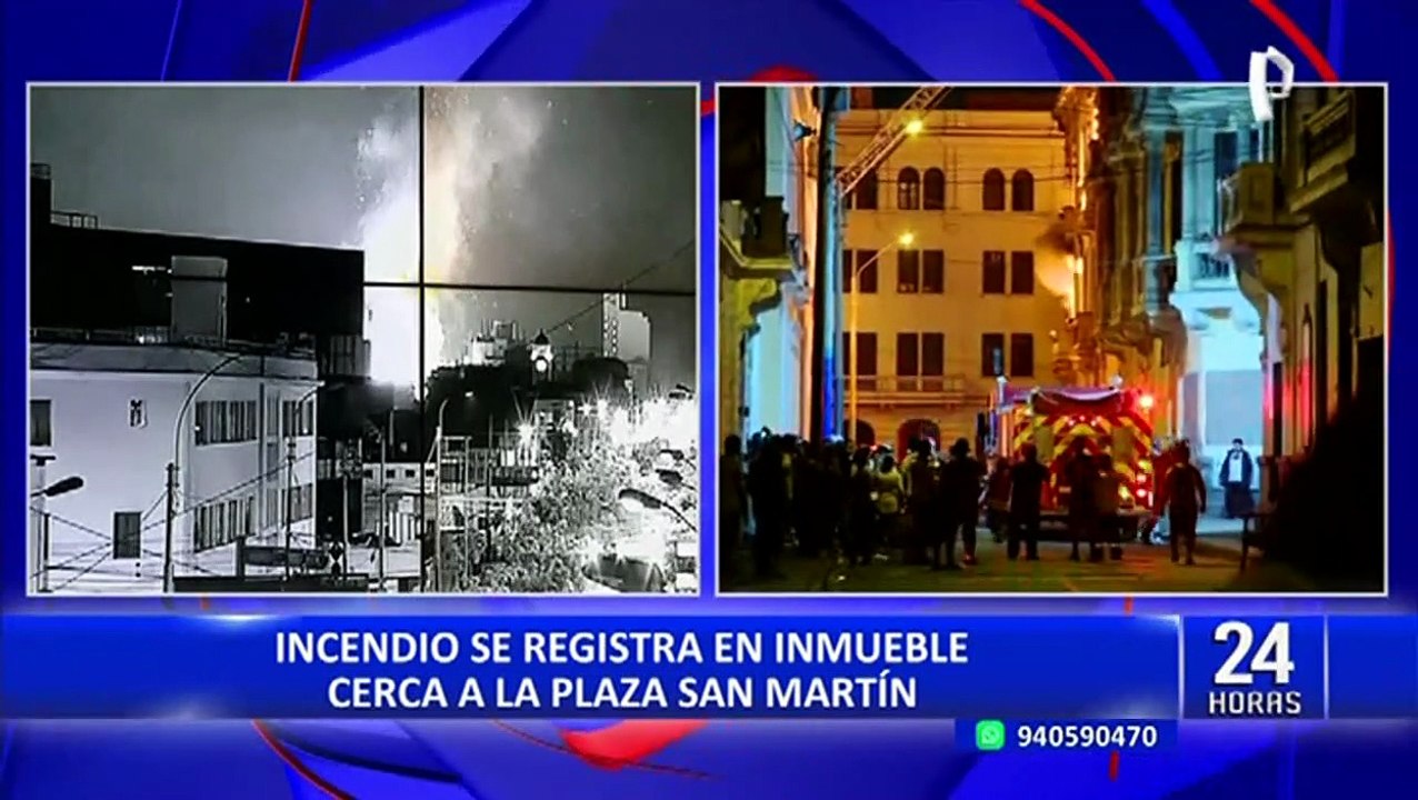 Se registra incendio de código 4 en inmueble cerca a la Plaza San Martín
