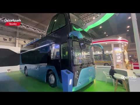 Auto Expo 2023: SWITCH Double Decker EV Bus Walkaround | Arun Teja | TELUGU DriveSpark