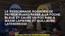 Le personnage rogatien de Patrick Huard va dans la poche bleue et fait rire à Maxim Lapierre et Guil