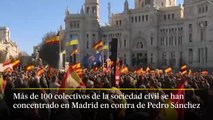 Manifestación en Madrid en contra de las últimas decisiones del Gobierno de Pedro Sánchez