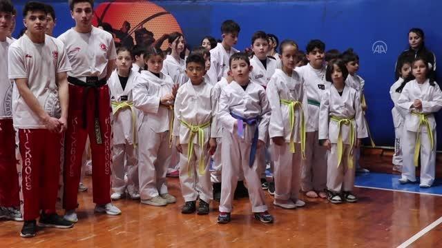 Tekvando ve kick boks sporcularının gösterisi ilgiyle izlendi