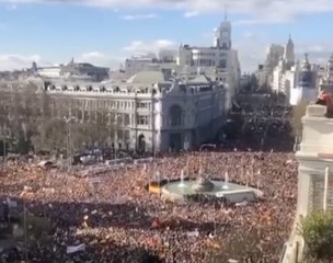 Impresionante panorámica desde las alturas de la concentración de Cibeles