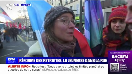 Mobilisation du 21 janvier: "Le but de notre vie, ce n'est pas de travailler et de mourir" explique cette manifestante