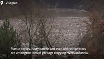 Drina River in Bosnia clogged by waste