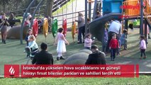İstanbul'da güzel havayı fırsat bilenler park ve sahilleri doldurdu
