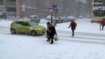 Watch: Heavy snowfall returns to Poland causing chaos on roads
