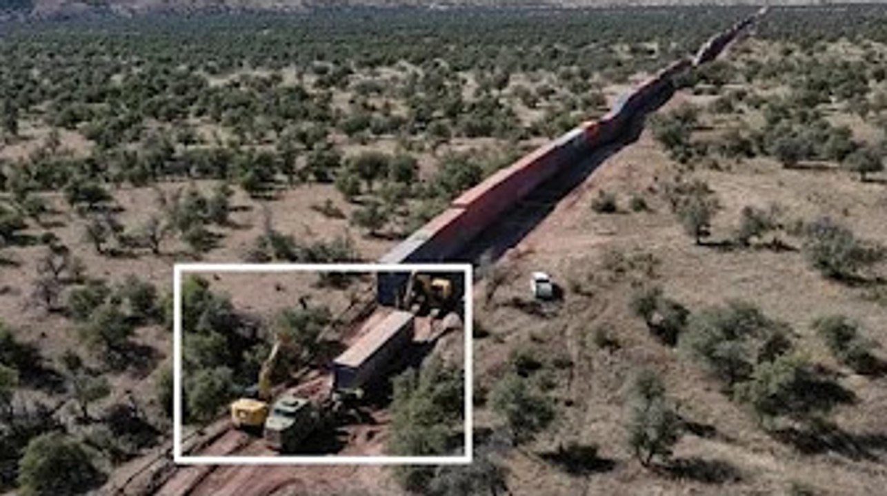 En Arizona, un mur de conteneurs à la frontière...