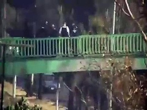 Policías evitan que una mujer se arroje de un puente peatonal sobre la avenida Central