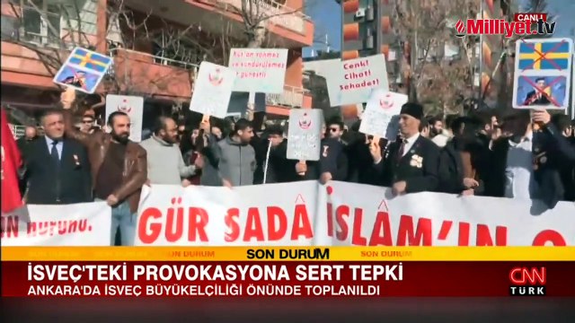 TÜGVA Gençlik Kolları üyeleri Kur’an-ı Kerim yakılmasını protesto etti