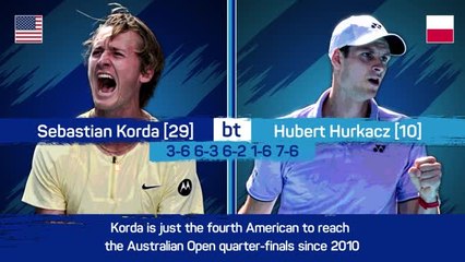 Download Video: Korda wins five-set thriller to claim Australian Open quarter-final spot