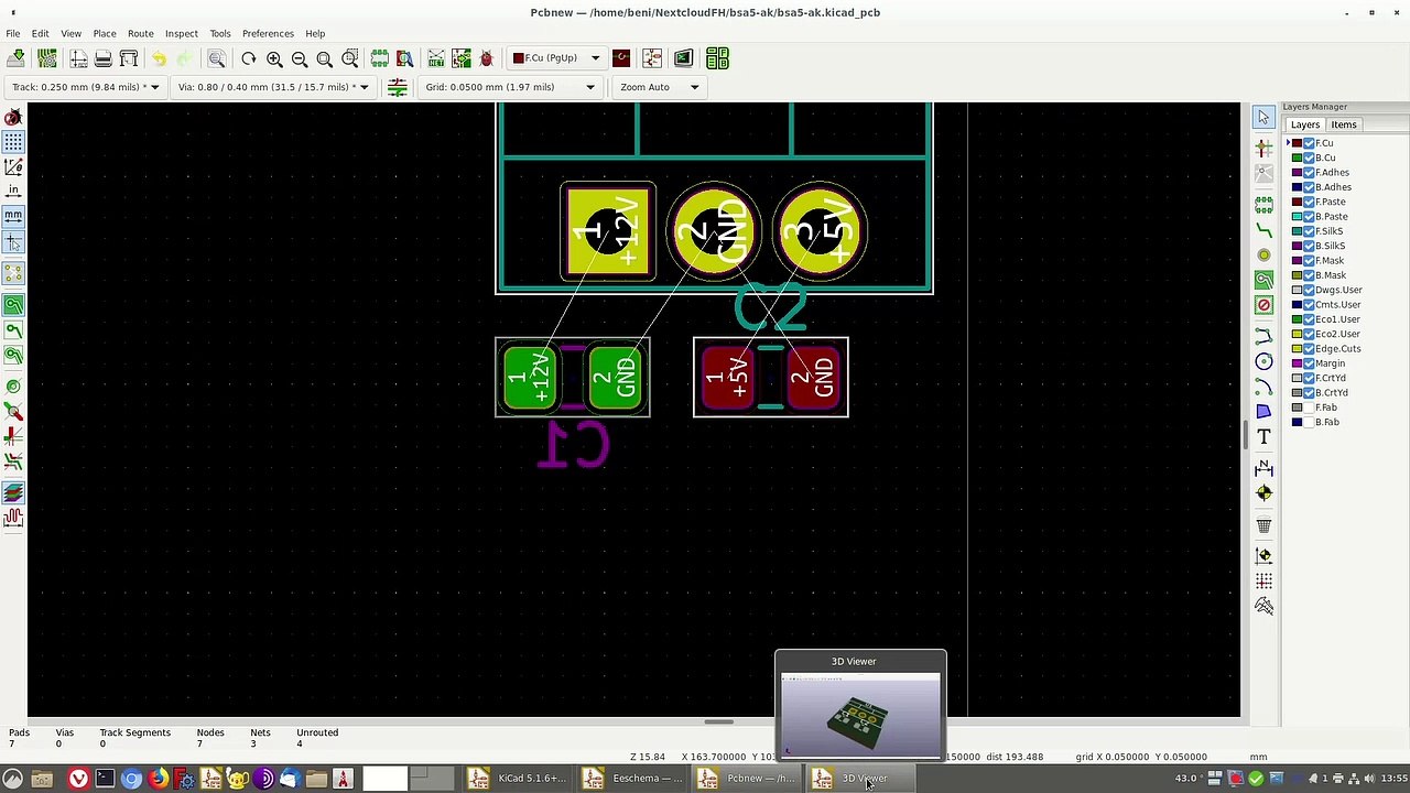 KiCAD Kurs - Video 4 - PCB Editor