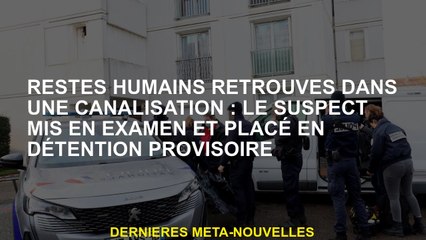 Restes humains trouvés dans un tuyau: le suspect inculpé et placé en détention pré-provenant