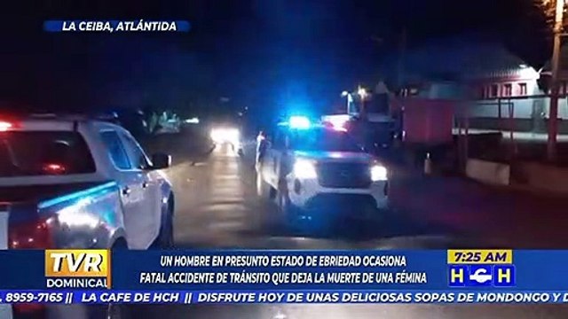 Fatal accidente vial deja una mujer muerta en La Ceiba, Atlántida