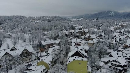 Polonya'da kar yağışı