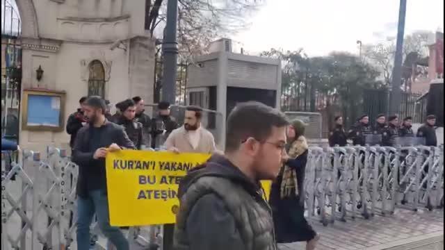 İsveç'te Kur'an-ı Kerim yakılması protesto edildi