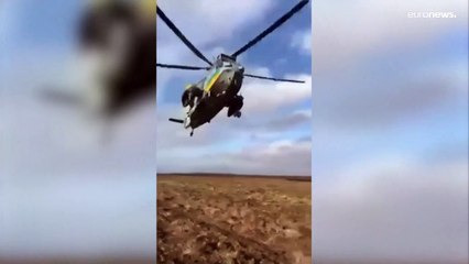 شاهد: وزارة الدفاع الأوكرانية تنشر صورا لمروحية "سي كينغ" البريطانية