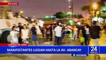 Centro de Lima: manifestantes llegan hasta la avenida Abancay