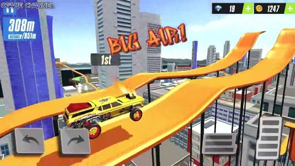 Race Off Monster Truck Stunt Car Jump Games / Impossible Car Race Off Battle - Android GamePlay