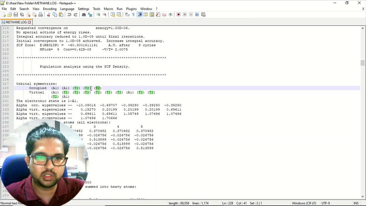 Gaussian Output file analysis #DFT