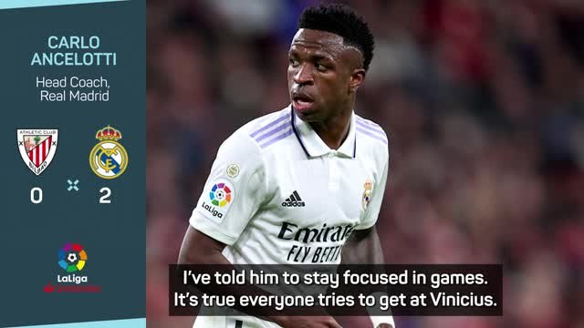 Ancelotti wants more respect for Vinicius after victory in Bilbao