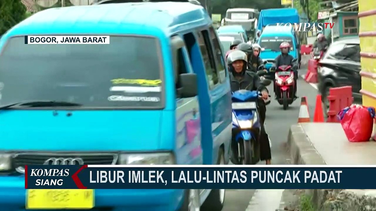 Libur Imlek, Lalu-Lintas di Simpang Gadog Kawasan Puncak Bogor Terpantau Padat!
