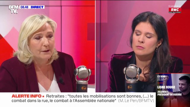 Retraites: la réforme est horriblement brutale affirme Marine Le Pen