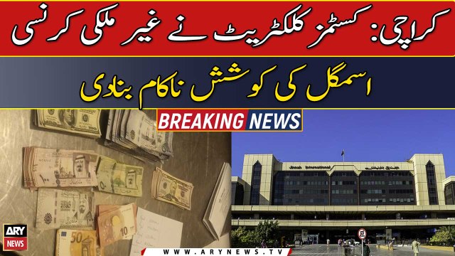 Customs Collectorate foiled an attempt to smuggle foreign currency at Karachi Airport