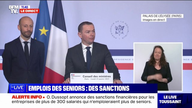 Olivier Dussopt, ministre du Travail, annonce la création d'un index seniors pour les entreprises de plus de 300 salariés